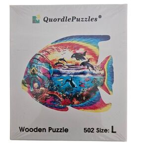 Quordle Wooden Puzzle 502 Pieces Size L Tropical Fish Dolphin Marine Scene